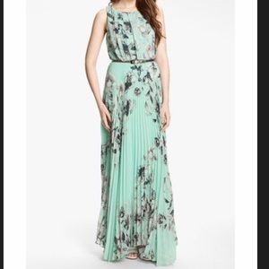 Eliza J Floral Sleeveless Print Chiffon Maxi Dress